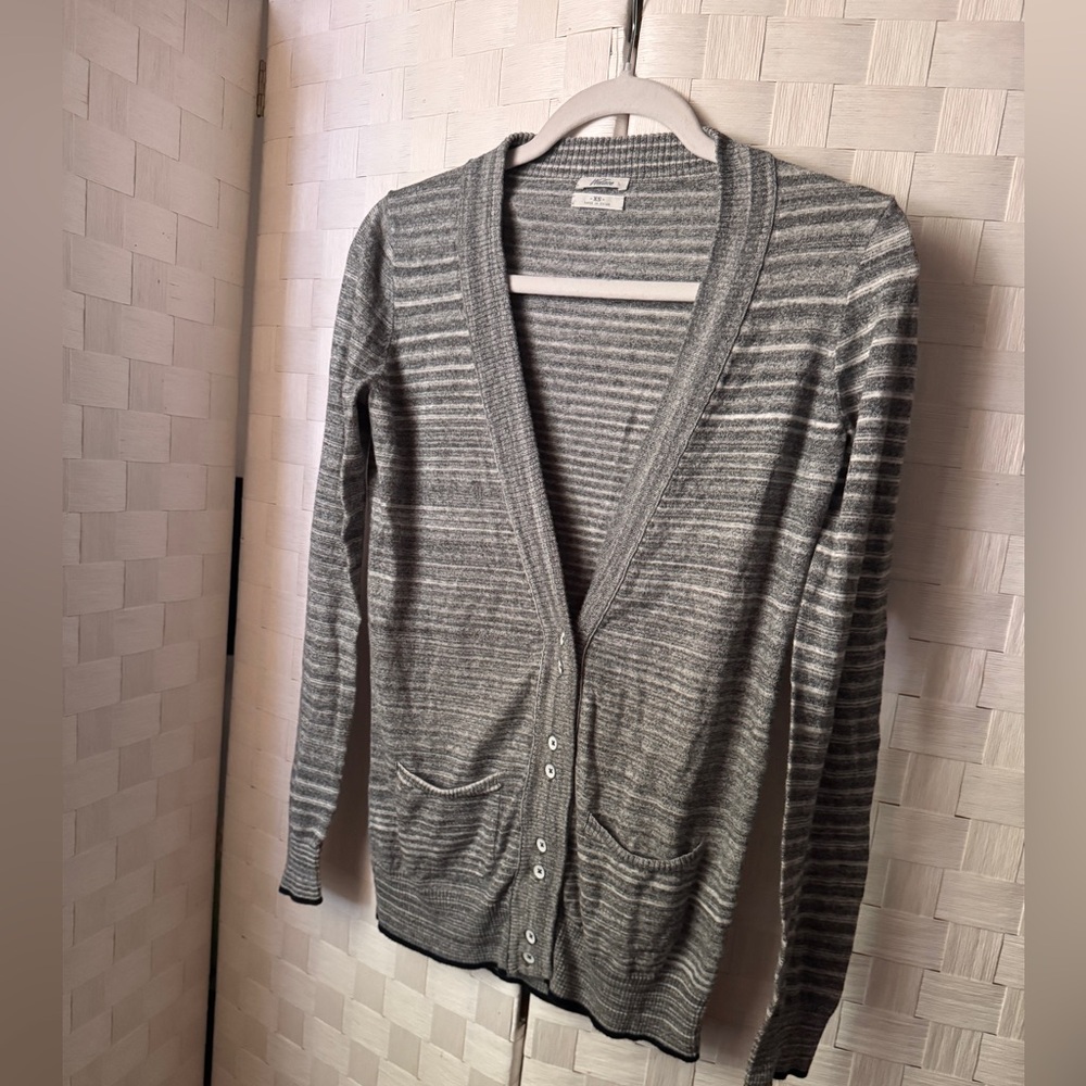 Gray Striped Women's Sweater